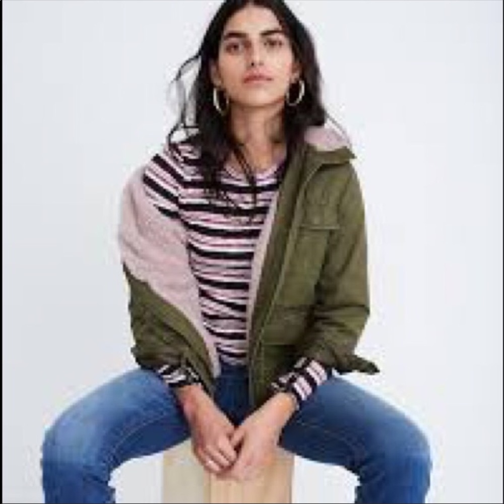 Madewell Sherpa Trimmed Surplus Jacket sz S